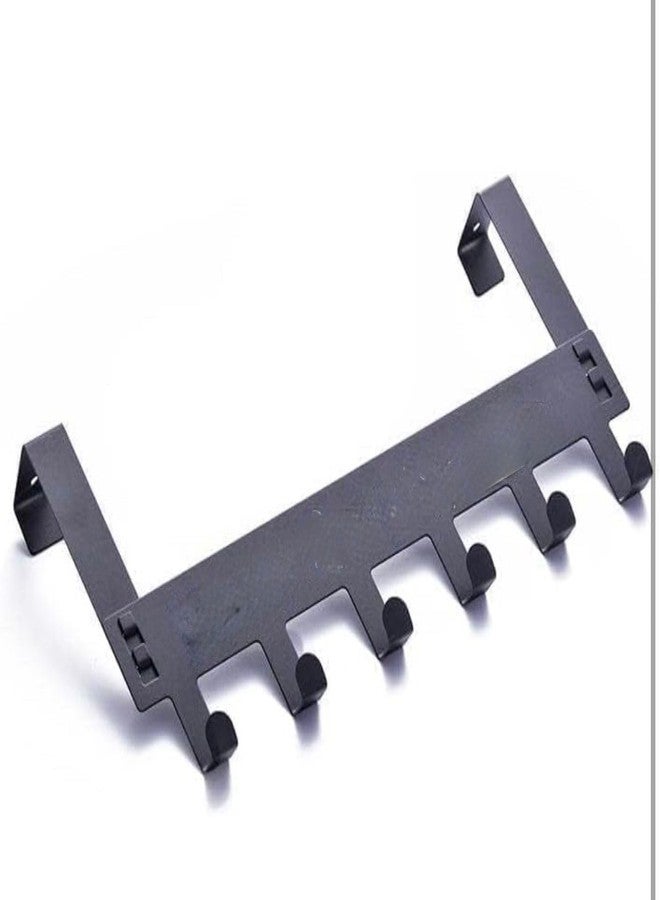 علاقة ملابس روريان قطعة واحدة تُعلق فوق الباب، تصميم بـ 7 خطافات، علاقة متعددة الاستخدامات مثالية لتنظيم الملابس، علاقات أبواب مثالية للملابس والإكسسوارات، مصنوعة من معدن كربوني متين للمنزل (عبوة من قطعة واحدة) - Image 4